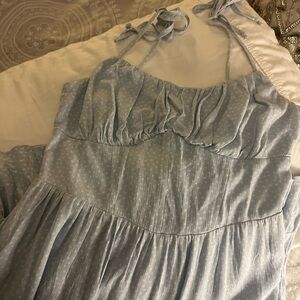 La Hearts Sky Blue Smocked Top